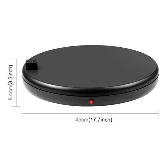 PULUZ 45cm Remote Control Adjusting Speed Rotating Turntable Display Stand with Power Socket, Black, Load 100kg(UK Plug) - by PULUZ | Online Shopping UK | buy2fix