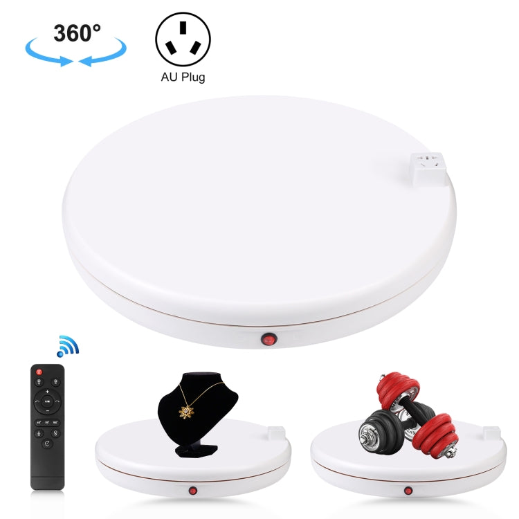 PULUZ 45cm Remote Control Adjusting Speed Rotating Turntable Display Stand with Power Socket, White, Load 100kg(AU Plug) - by PULUZ | Online Shopping UK | buy2fix