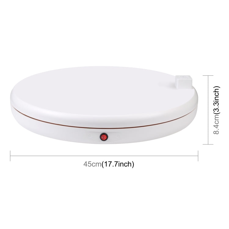 PULUZ 45cm Remote Control Adjusting Speed Rotating Turntable Display Stand with Power Socket, White, Load 100kg(AU Plug) - by PULUZ | Online Shopping UK | buy2fix
