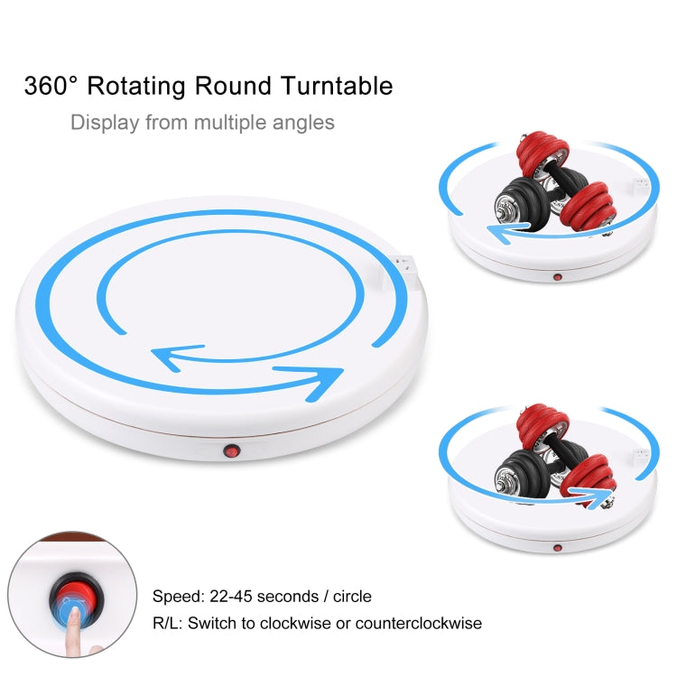 PULUZ 45cm Remote Control Adjusting Speed Rotating Turntable Display Stand with Power Socket, White, Load 100kg(AU Plug) - by PULUZ | Online Shopping UK | buy2fix