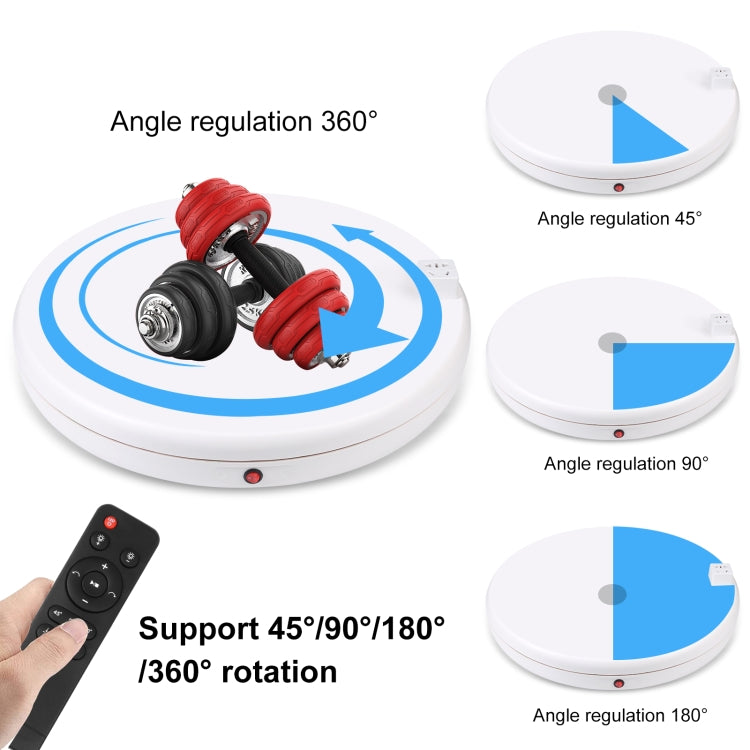 PULUZ 45cm Remote Control Adjusting Speed Rotating Turntable Display Stand with Power Socket, White, Load 100kg(AU Plug) - by PULUZ | Online Shopping UK | buy2fix