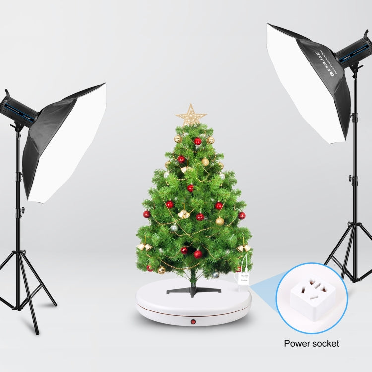 PULUZ 45cm Remote Control Adjusting Speed Rotating Turntable Display Stand with Power Socket, White, Load 100kg(AU Plug) - by PULUZ | Online Shopping UK | buy2fix