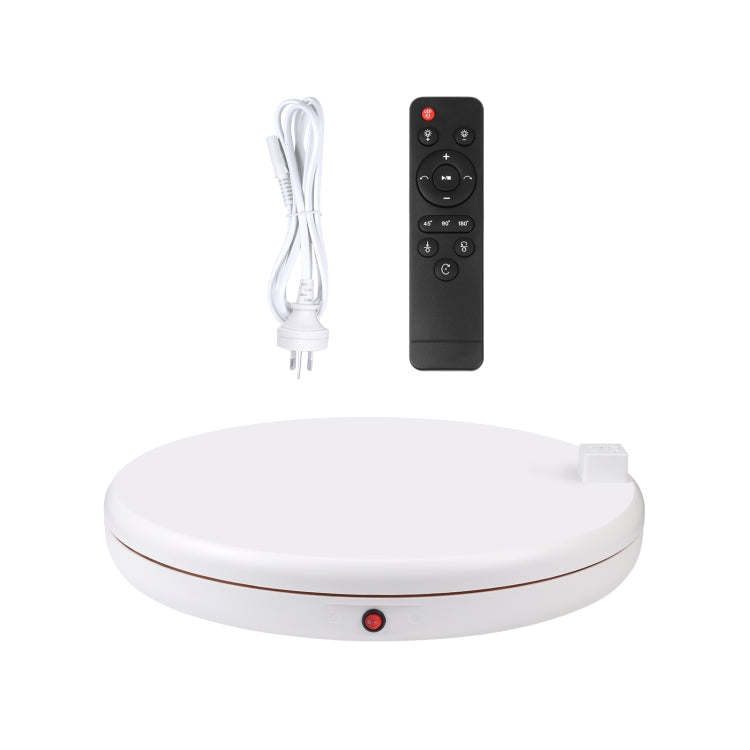 PULUZ 45cm Remote Control Adjusting Speed Rotating Turntable Display Stand with Power Socket, White, Load 100kg(AU Plug) - by PULUZ | Online Shopping UK | buy2fix