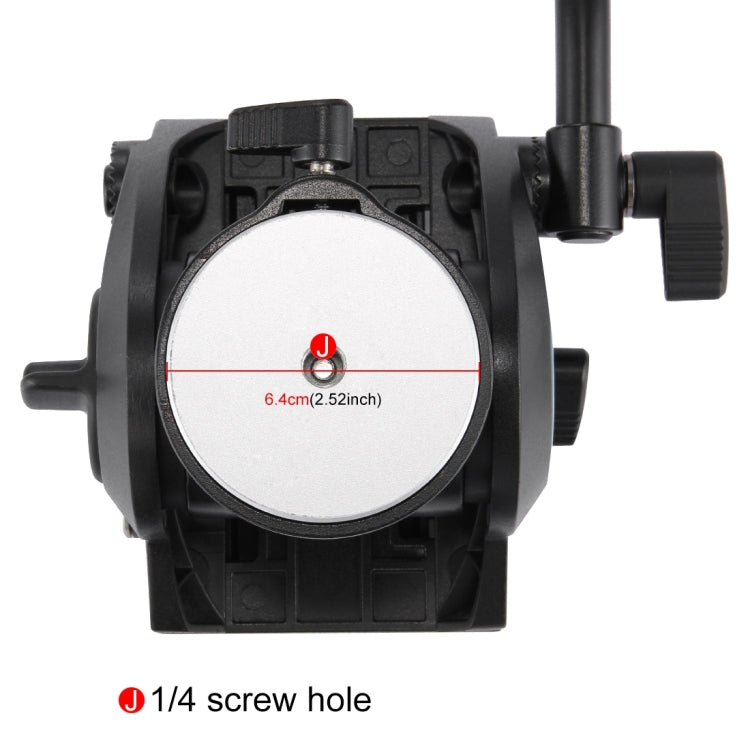 PULUZ Heavy Duty Video Camera Tripod Action Fluid Drag Head with Sliding Plate for DSLR & SLR Cameras, Large Size(Black) - Tripod Heads by PULUZ | Online Shopping UK | buy2fix