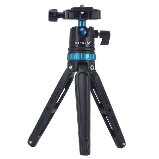 PULUZ Pocket Mini Adjustable Metal Desktop Tripod Mount with 360 Degree Ball Head for DSLR & Digital Cameras, Adjustable Height: 11-20.2cm(Blue) by PULUZ