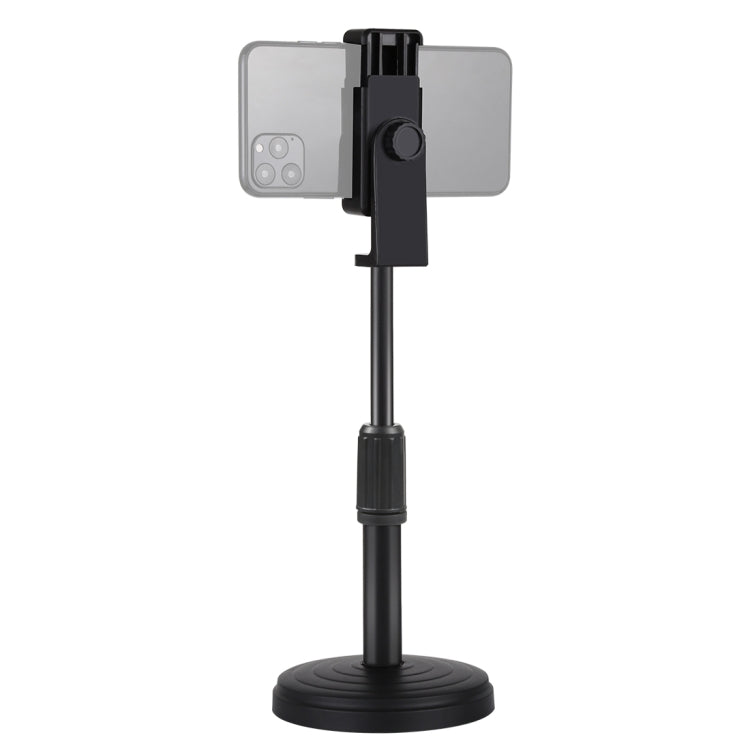 PULUZ Round Base Desktop Holder Mount with Phone Clamp, Adjustable Height: 15.5cm-25.5cm - Tripods by PULUZ | Online Shopping UK | buy2fix