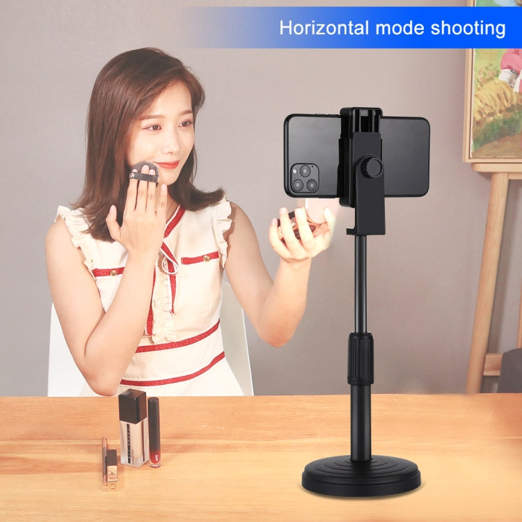 PULUZ Round Base Desktop Holder Mount with Phone Clamp, Adjustable Height: 15.5cm-25.5cm - Tripods by PULUZ | Online Shopping UK | buy2fix
