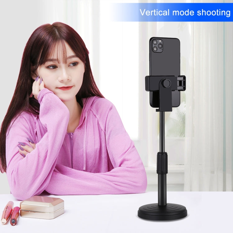 PULUZ Round Base Desktop Holder Mount with Phone Clamp, Adjustable Height: 15.5cm-25.5cm - Tripods by PULUZ | Online Shopping UK | buy2fix