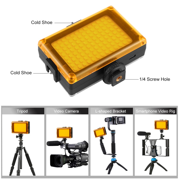 PULUZ Pocket 104 LED 1800LM Professional Vlogging Photography Video & Photo Studio Light with White and Orange Magnet Filters Light Panel for Canon, Nikon, DSLR Cameras - by PULUZ | Online Shopping UK | buy2fix