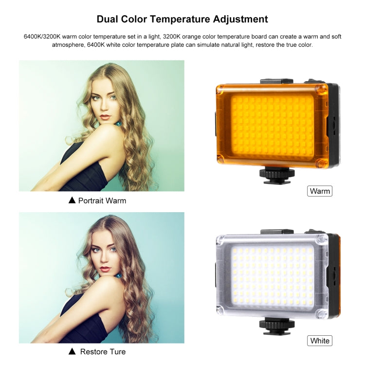 PULUZ Pocket 104 LED 1800LM Professional Vlogging Photography Video & Photo Studio Light with White and Orange Magnet Filters Light Panel for Canon, Nikon, DSLR Cameras - by PULUZ | Online Shopping UK | buy2fix