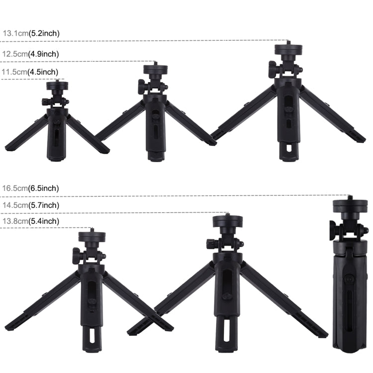 PULUZ Pocket 5-mode Adjustable Desktop Tripod Mount with 1/4 inch Screw for DSLR & Digital Cameras, Adjustable Height: 16.5-21.5cm - Tripods by PULUZ | Online Shopping UK | buy2fix