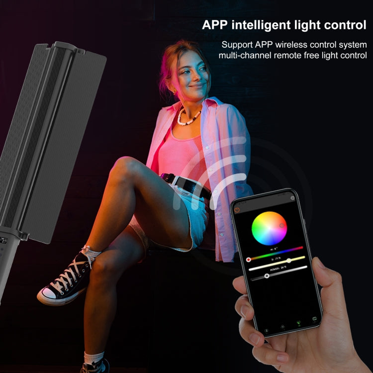 PULUZ 72 LEDs Photo Handheld Stick Light Full Color RGB Fill Light with Barndoor - by PULUZ | Online Shopping UK | buy2fix