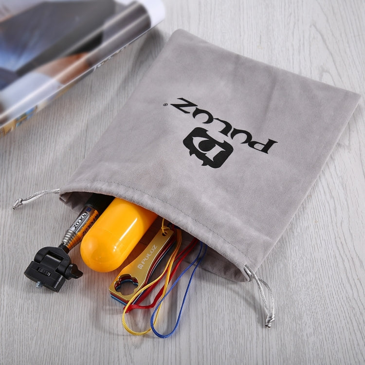 PULUZ Storage Bag with Stay Cord for GoPro, Insta360, DJI and Other Action Cameras Accessories(Grey) - Carry Cases by PULUZ | Online Shopping UK | buy2fix