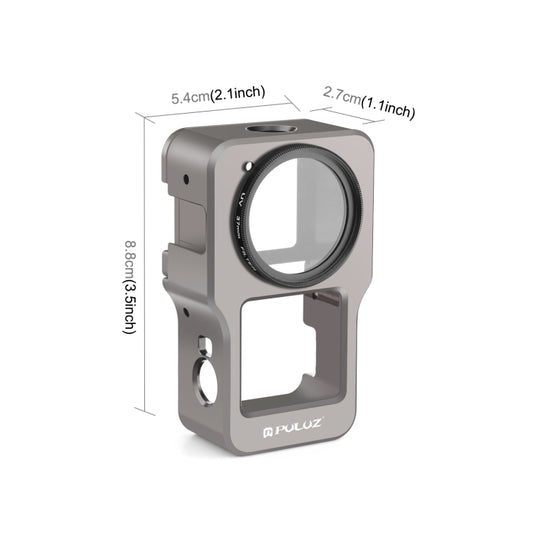 PULUZ CNC Aluminum Alloy Cage for DJI Action 2(Titanium Color) by PULUZ