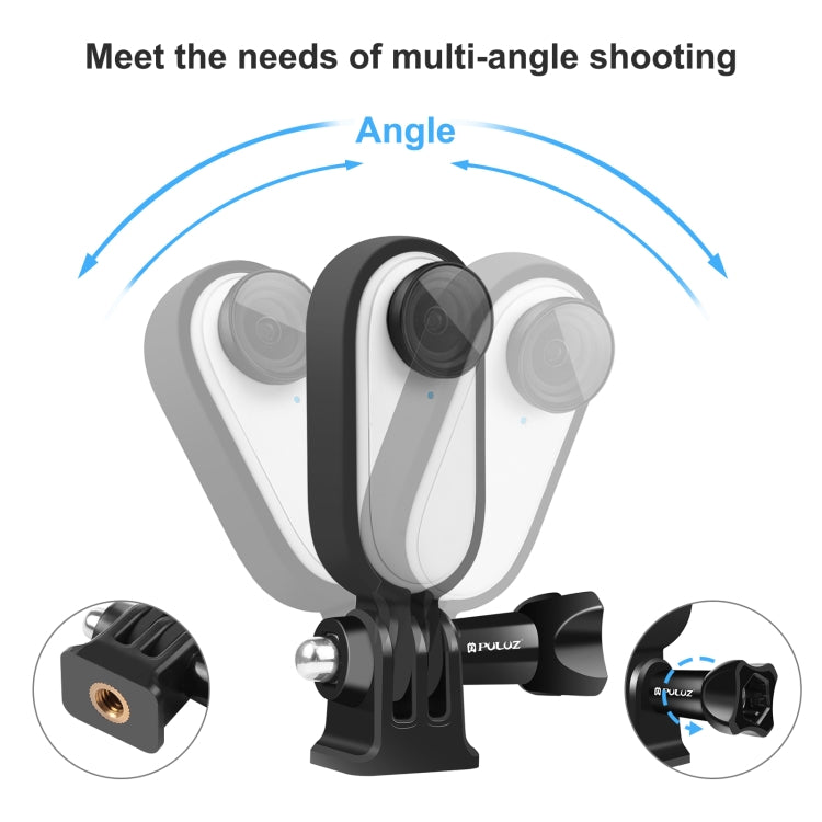 PULUZ Plastic Protective Frame Mount Cage with Tripod Base Adapter for Insta360 GO 2(Black) - Mount & Holder by PULUZ | Online Shopping UK | buy2fix