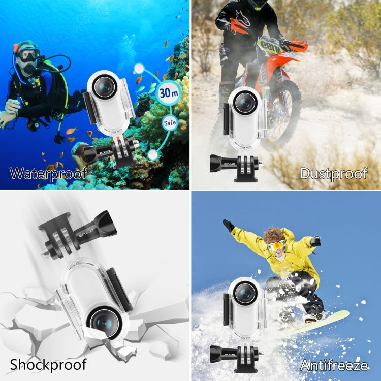 PULUZ 30m Underwater Waterproof Housing Protective Case for Insta360 GO 2, with Base Adapter & Screw(Transparent) - Case & Bags by PULUZ | Online Shopping UK | buy2fix