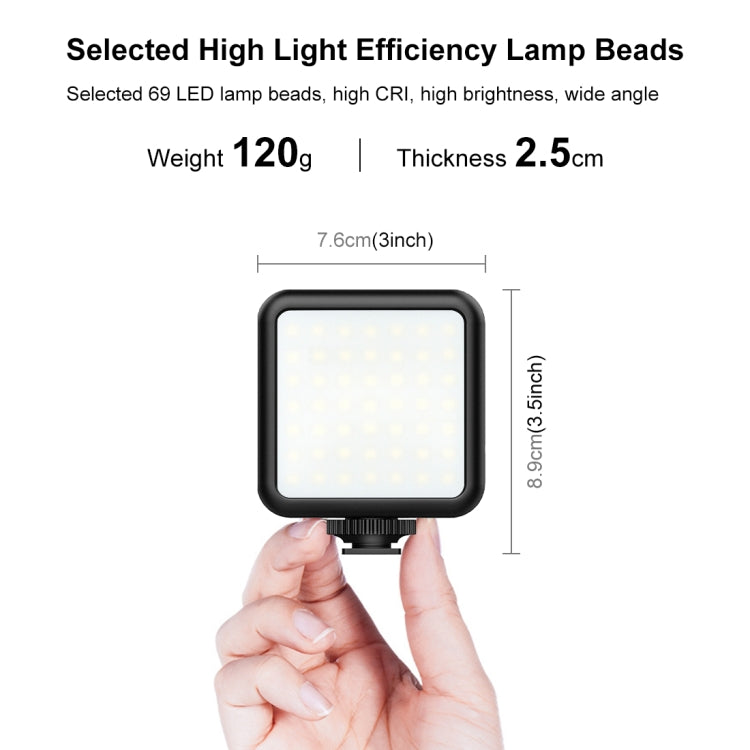 PULUZ Pocket 2500-9000K+RGB Full Color Beauty Fill Light Handheld Camera Photography LED Light (Black) - by PULUZ | Online Shopping UK | buy2fix