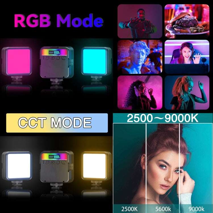 PULUZ Pocket 2500-9000K+RGB Full Color Beauty Fill Light Handheld Camera Photography LED Light (Black) - by PULUZ | Online Shopping UK | buy2fix