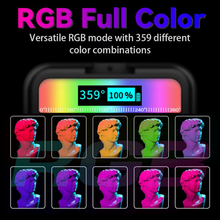 PULUZ Pocket 2500-9000K+RGB Full Color Beauty Fill Light Handheld Camera Photography LED Light (Black) - by PULUZ | Online Shopping UK | buy2fix