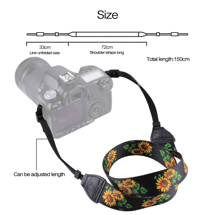 PULUZ Retro Ethnic Style Multi-color Series Sunflower Shoulder Neck Strap Camera Strap for SLR / DSLR Cameras - Camera Strap by PULUZ | Online Shopping UK | buy2fix
