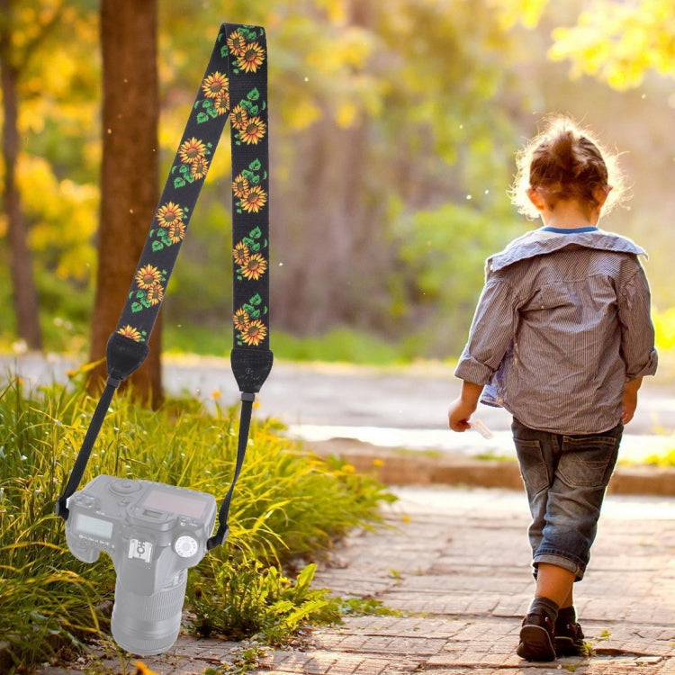 PULUZ Retro Ethnic Style Multi-color Series Sunflower Shoulder Neck Strap Camera Strap for SLR / DSLR Cameras - Camera Strap by PULUZ | Online Shopping UK | buy2fix