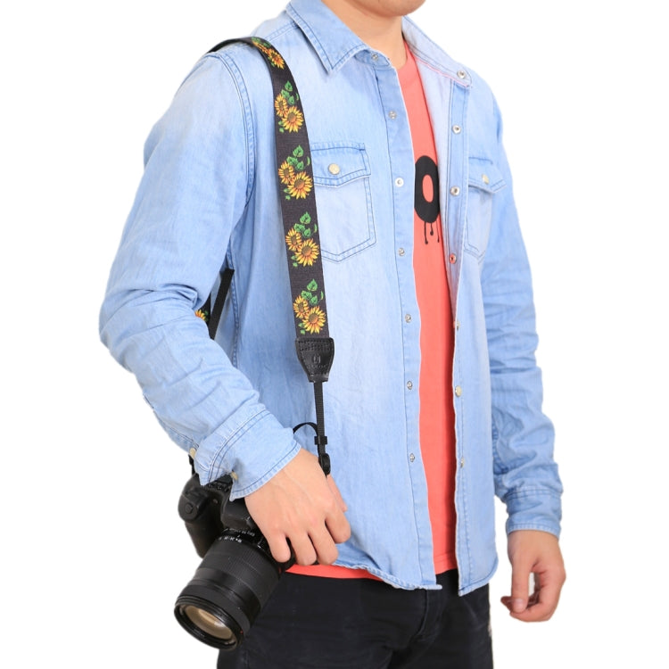 PULUZ Retro Ethnic Style Multi-color Series Sunflower Shoulder Neck Strap Camera Strap for SLR / DSLR Cameras - Camera Strap by PULUZ | Online Shopping UK | buy2fix