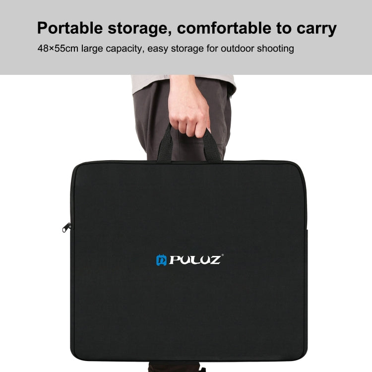PULUZ 46cm Ring LED Lights Portable Zipper Storage Bag Carry Handbags, Size: 48cm x 55cm(Black) - Strap Satchel by PULUZ | Online Shopping UK | buy2fix
