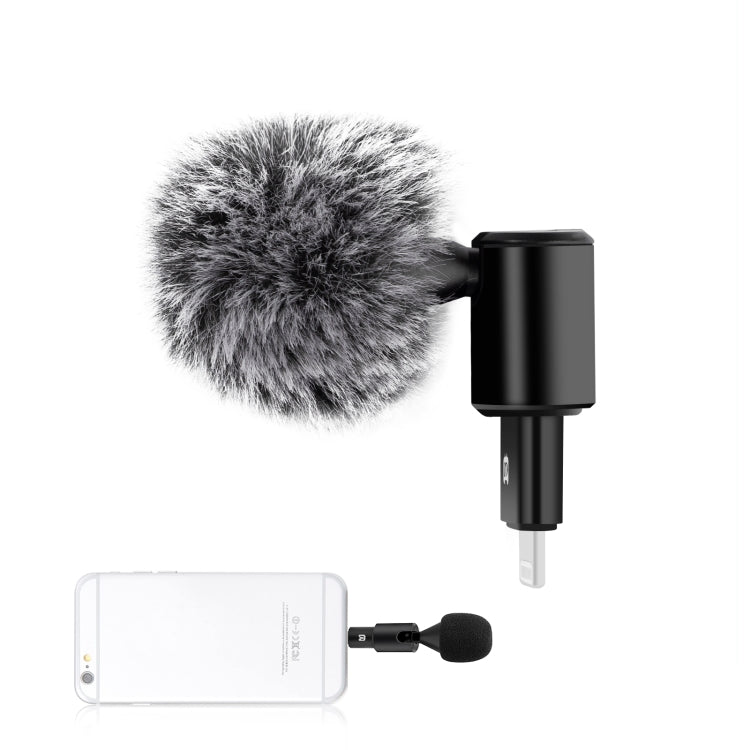 PULUZ 8PIN Jack Mobile Phone Omnidirectional Condenser Adjustable Microphone(Black) - Microphone by PULUZ | Online Shopping UK | buy2fix
