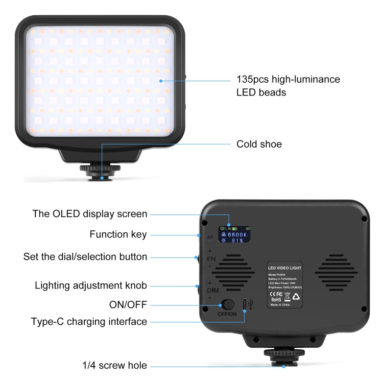 PULUZ Pocket 2500-9900K+RGB Full Color Beauty Fill Light Handheld On-Camera Photography LED Light - by PULUZ | Online Shopping UK | buy2fix