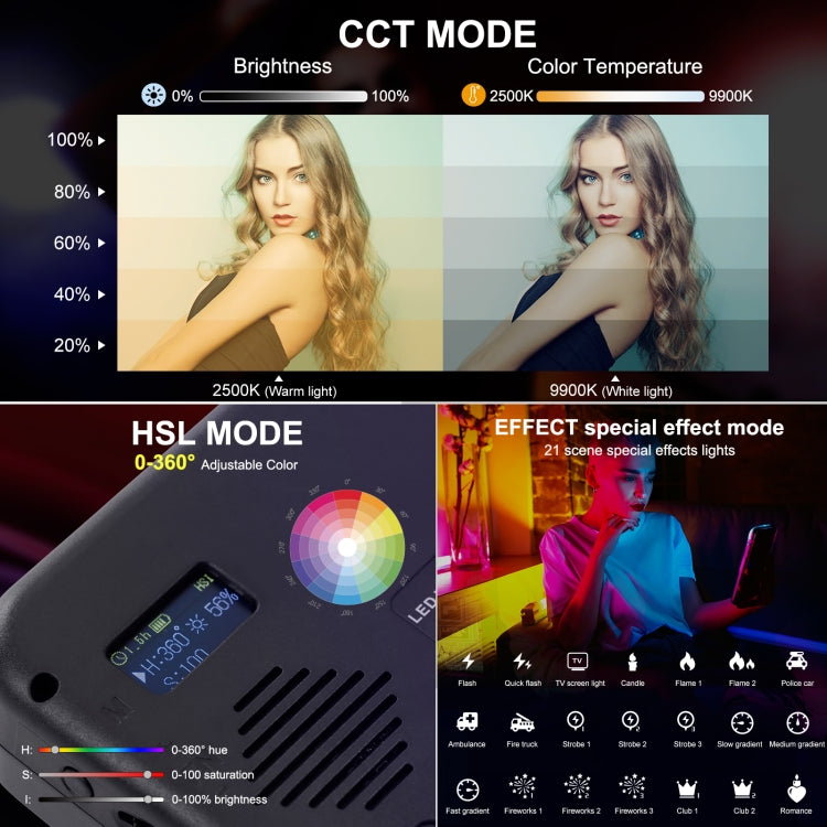 PULUZ Pocket 2500-9900K+RGB Full Color Beauty Fill Light Handheld On-Camera Photography LED Light - by PULUZ | Online Shopping UK | buy2fix