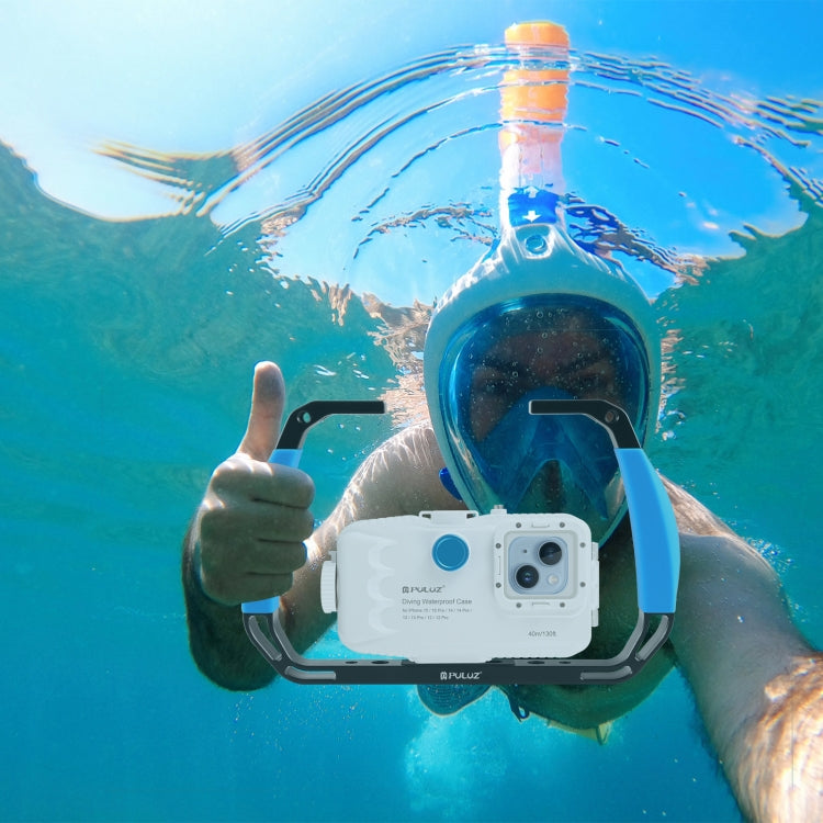 PULUZ Dual Silicone Handles Aluminium Alloy Underwater Diving Rig for GoPro, Other Action Cameras and Smartphones (Blue) - Diving Accessories by PULUZ | Online Shopping UK | buy2fix