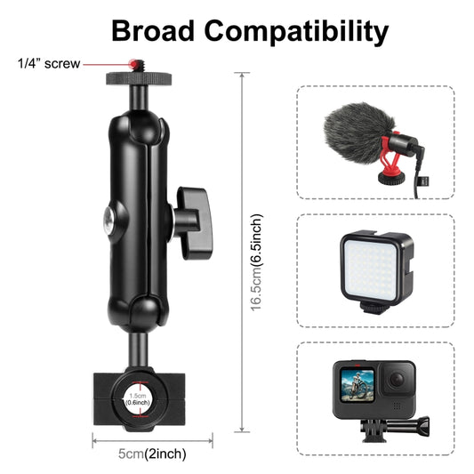 PULUZ Motorcycle Holder Rearview Mirror Fixed Mount for GoPro and Other Action Cameras (Black) - Bicycle Handlebar Mount by PULUZ | Online Shopping UK | buy2fix