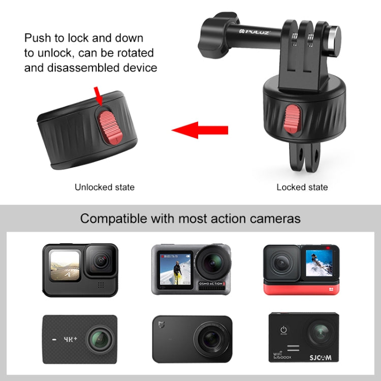 PULUZ Action Camera Magnetic Base Adapter (Black) - Connection Mount by PULUZ | Online Shopping UK | buy2fix