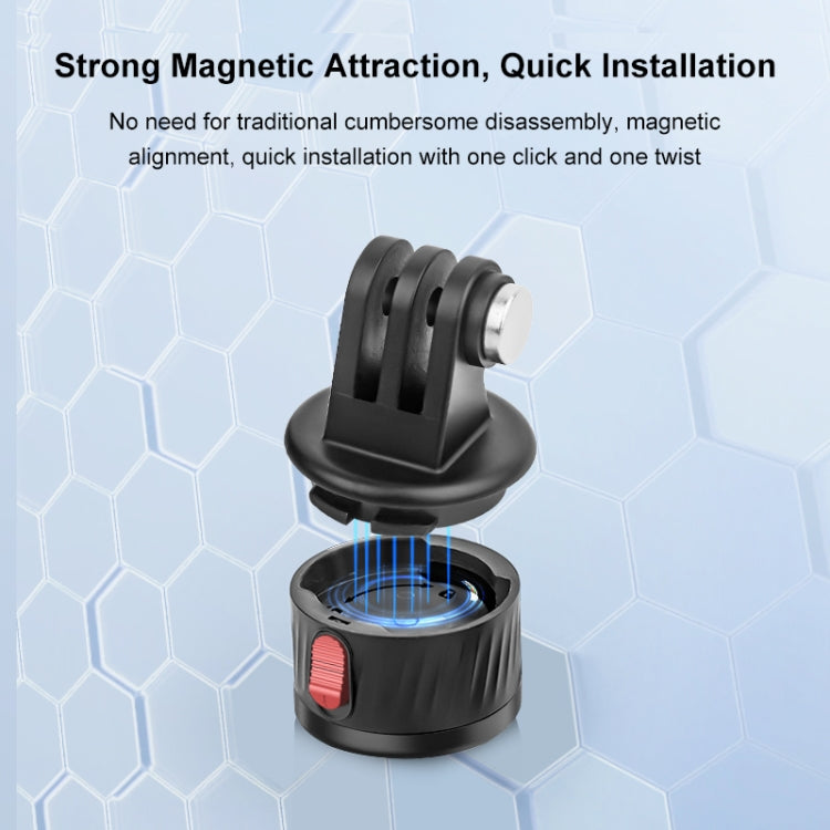 PULUZ Action Camera 1/4 inch Magnetic Base Adapter (Black) - Connection Mount by PULUZ | Online Shopping UK | buy2fix