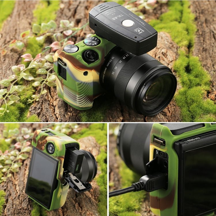 PULUZ Soft Silicone Protective Case for Canon EOS M3(Camouflage) - Protective Case by PULUZ | Online Shopping UK | buy2fix