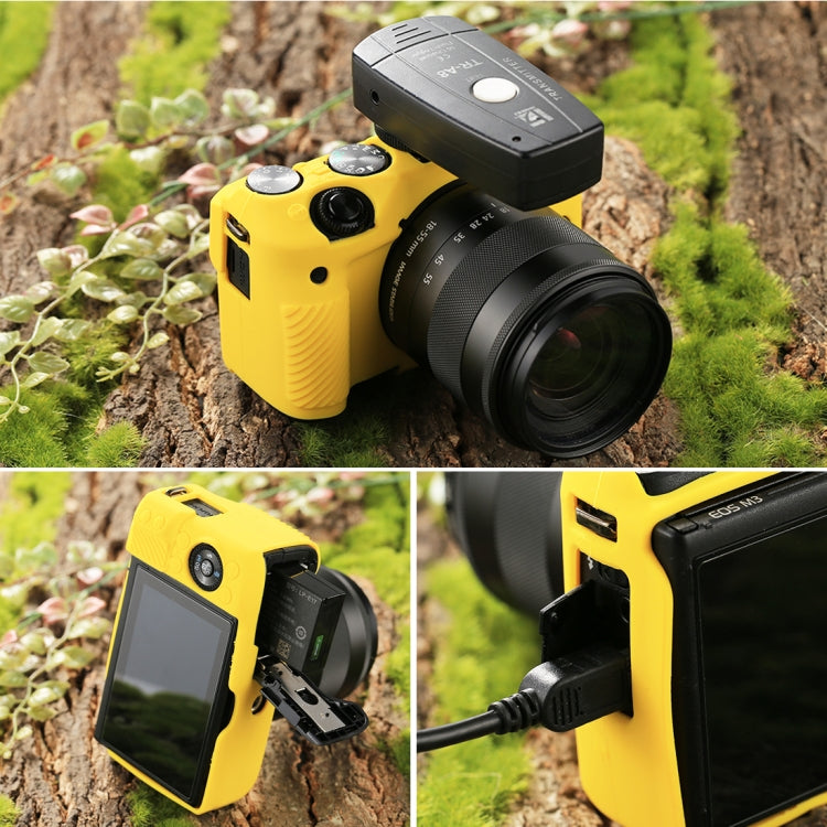 PULUZ Soft Silicone Protective Case for Canon EOS M3(Yellow) - Protective Case by PULUZ | Online Shopping UK | buy2fix