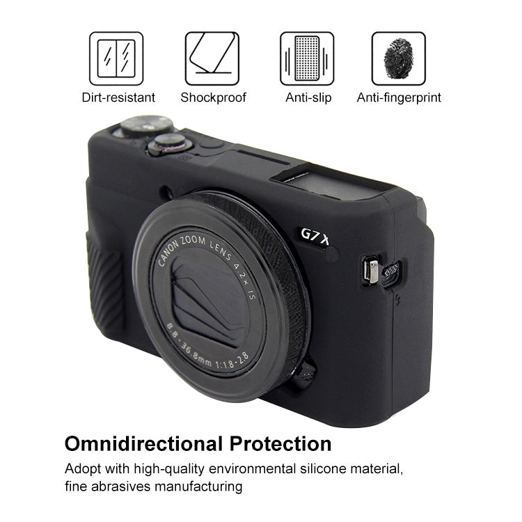 PULUZ Soft Silicone Protective Case for Canon EOS G7 X Mark II(Black) - Protective Case by PULUZ | Online Shopping UK | buy2fix