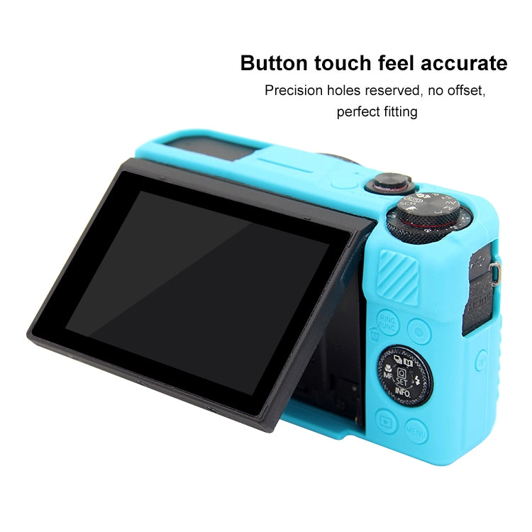 PULUZ Soft Silicone Protective Case for Canon EOS G7 X Mark II(Blue) - Protective Case by PULUZ | Online Shopping UK | buy2fix