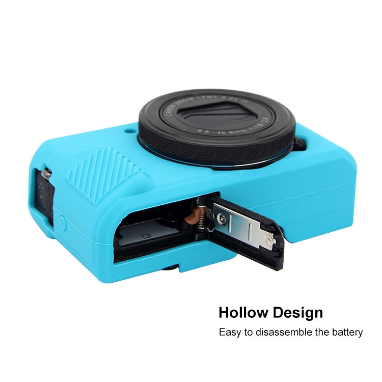 PULUZ Soft Silicone Protective Case for Canon EOS G7 X Mark II(Blue) - Protective Case by PULUZ | Online Shopping UK | buy2fix