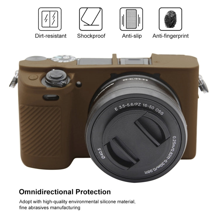 PULUZ Soft Silicone Protective Case for Sony ILCE-6300 / A6400(Coffee) - Protective Case by PULUZ | Online Shopping UK | buy2fix