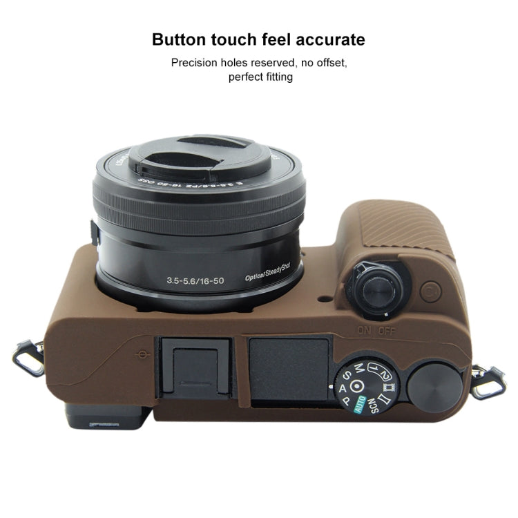 PULUZ Soft Silicone Protective Case for Sony ILCE-6300 / A6400(Coffee) - Protective Case by PULUZ | Online Shopping UK | buy2fix