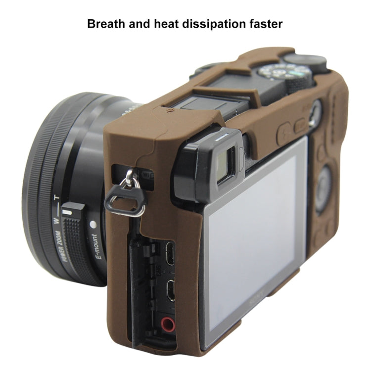 PULUZ Soft Silicone Protective Case for Sony ILCE-6300 / A6400(Coffee) - Protective Case by PULUZ | Online Shopping UK | buy2fix