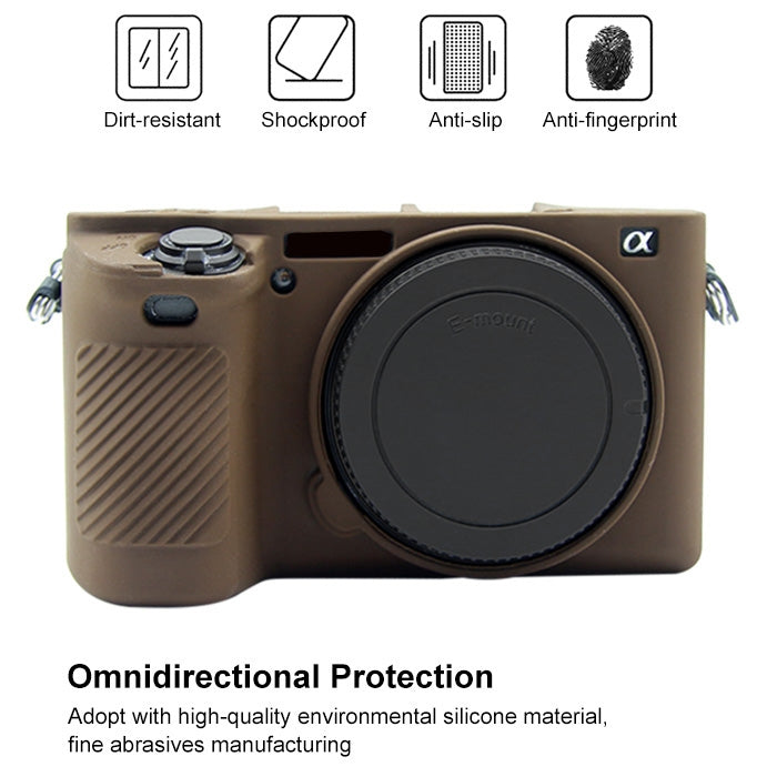PULUZ Soft Silicone Protective Case for Sony ILCE-6500(Coffee) - Protective Case by PULUZ | Online Shopping UK | buy2fix