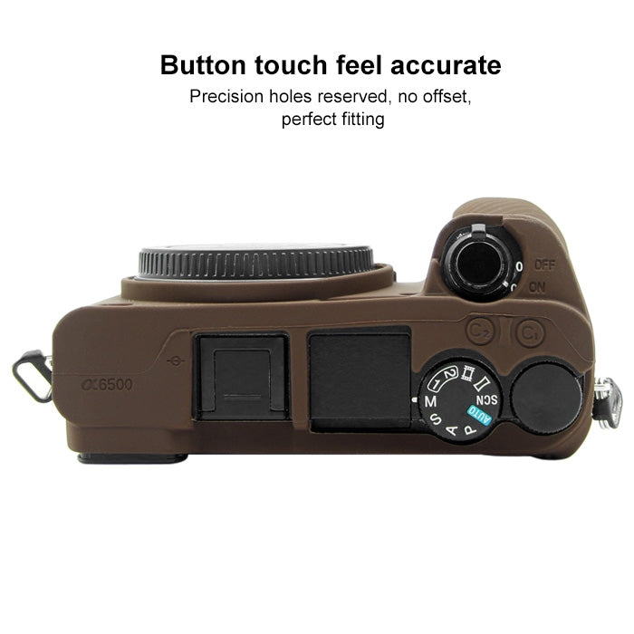 PULUZ Soft Silicone Protective Case for Sony ILCE-6500(Coffee) - Protective Case by PULUZ | Online Shopping UK | buy2fix