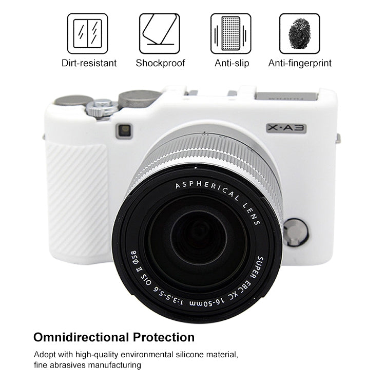PULUZ Soft Silicone Protective Case for FUJIFILM X-A3 / X-A10(White) - Protective Case by PULUZ | Online Shopping UK | buy2fix