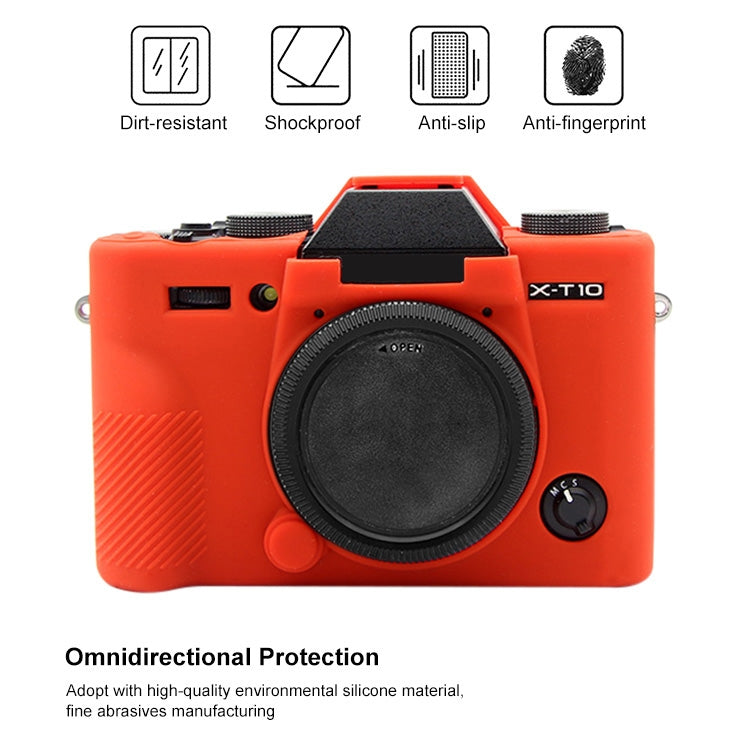 PULUZ Soft Silicone Protective Case for FUJIFILM XT10(Red) - Protective Case by PULUZ | Online Shopping UK | buy2fix