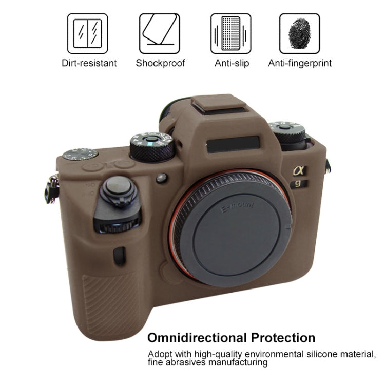 PULUZ Soft Silicone Protective Case for Sony A9 (ILCE-9) / A7 III/ A7R III(Coffee) - Protective Case by PULUZ | Online Shopping UK | buy2fix