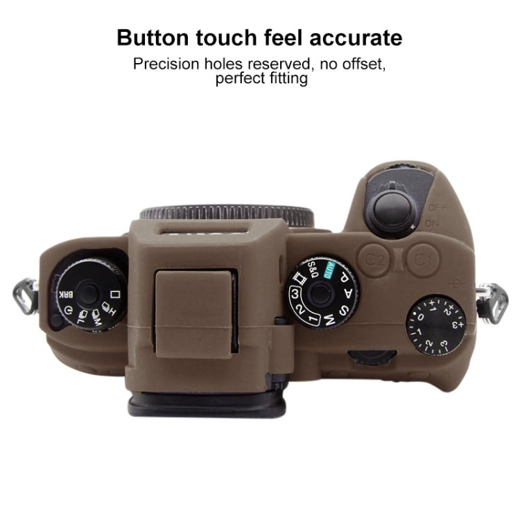 PULUZ Soft Silicone Protective Case for Sony A9 (ILCE-9) / A7 III/ A7R III(Coffee) - Protective Case by PULUZ | Online Shopping UK | buy2fix