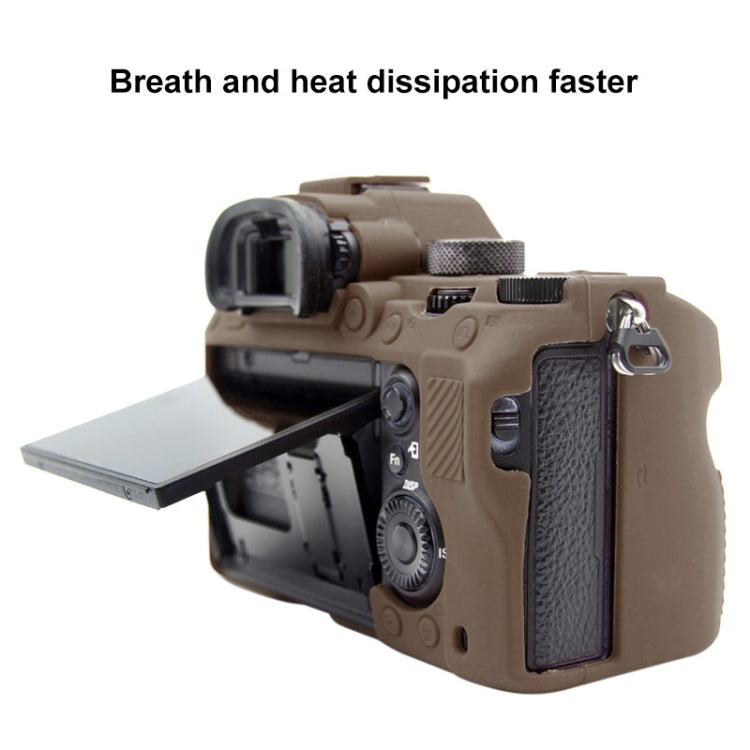 PULUZ Soft Silicone Protective Case for Sony A9 (ILCE-9) / A7 III/ A7R III(Coffee) - Protective Case by PULUZ | Online Shopping UK | buy2fix