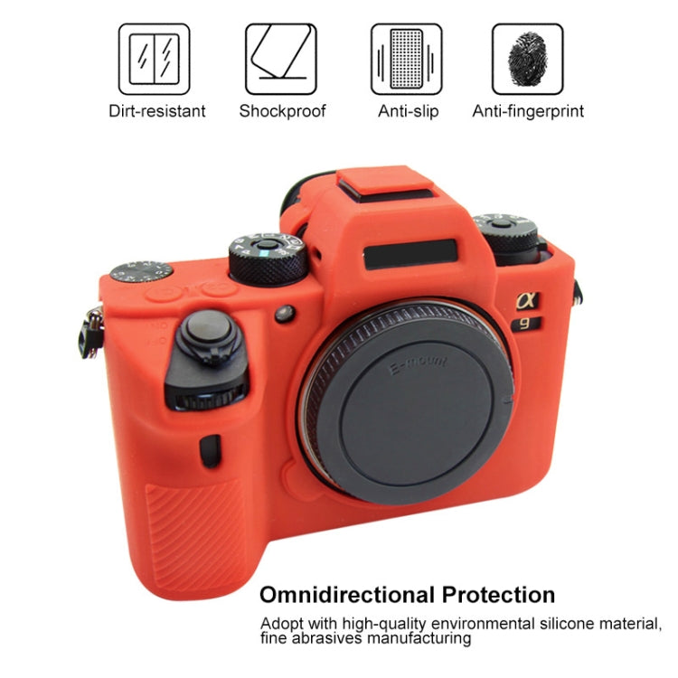PULUZ Soft Silicone Protective Case for Sony A9 (ILCE-9) / A7 III/ A7R III(Red) - Protective Case by PULUZ | Online Shopping UK | buy2fix